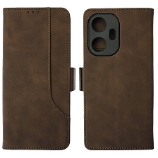 Чехол книжка NICE для Realme C55, защита камеры, экокожа, визитница, цвет коричневый