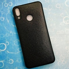 Чехол накладка BEST для HUAWEI Honor 8C, силикон, под кожу, цвет черный