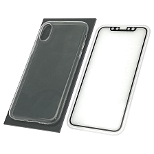 Чехол накладка для APPLE iPhone X, силикон, защитная пленка, цвет черный.