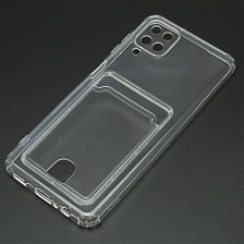 Чехол накладка CARD CASE для SAMSUNG Galaxy A12 (SM-A125), M12 (SM-M127F), силикон, отдел для карт, цвет прозрачный Чехол накладка CARD CASE для SAMSUNG Galaxy A12 (SM-A125), M12 (SM-M127F), силикон, отдел для карт, цвет прозрачный