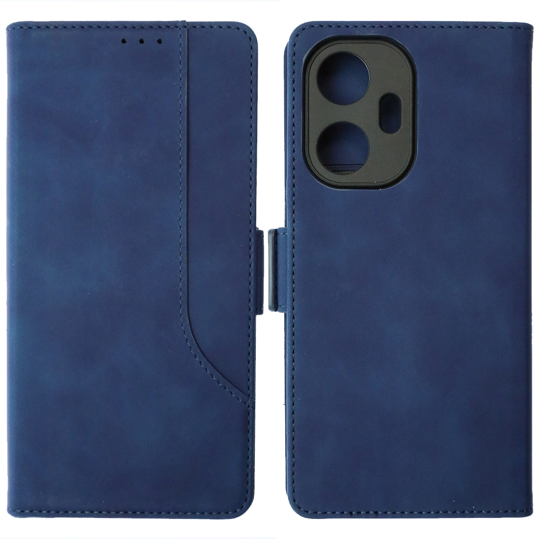 Чехол книжка NICE для Realme C55, защита камеры, экокожа, визитница, цвет темно синий