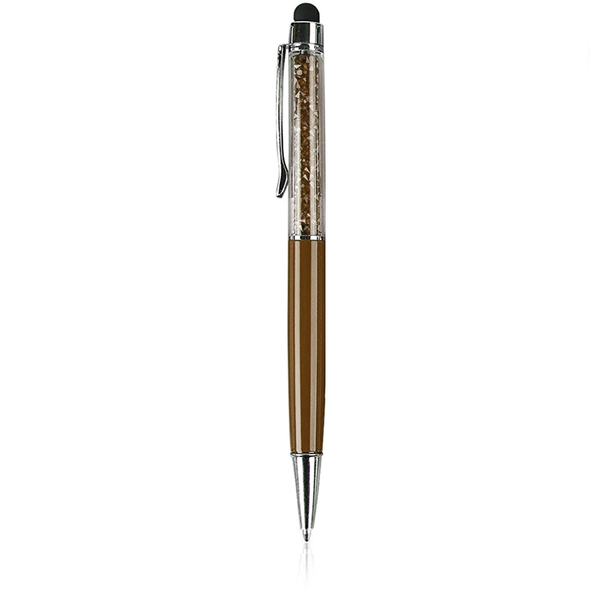 Ручка стилус для телефонов и планшетов, со стразами, цвет коричневый