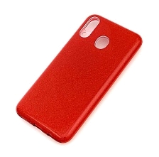 Чехол накладка Shine для SAMSUNG Galaxy M20 (SM-M205), силикон, блестки, цвет красный.