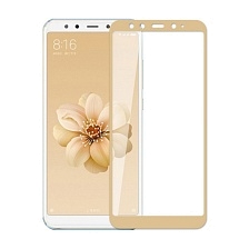 Стекло защитное "4D/5D" для Xiaomi Mi A2/Mi 6X, цвет окантовки золото.