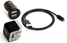 Комплект зарядных устройств "Griffin" 2,1A для Apple 8 pin сеть/авто/кабель (коробка/черный).