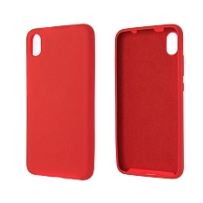 Чехол накладка Silicon Cover для XIAOMI Redmi 7A, силикон, бархат, цвет красный | РЕТРО 2