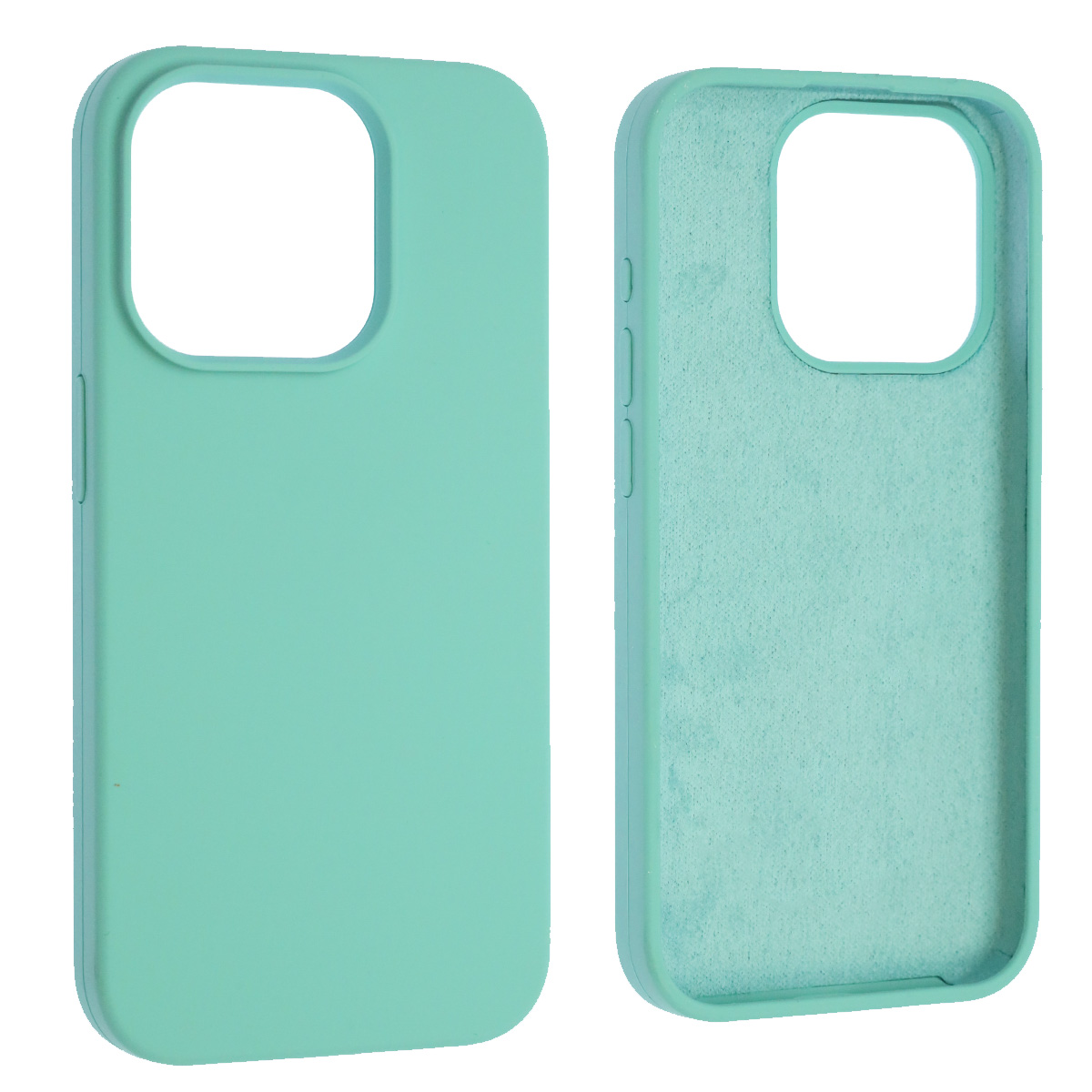Чехол накладка Silicon Case для APPLE iPhone 15 Pro (6.1"), силикон, бархат, цвет бирюзовый