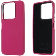 Чехол накладка для XIAOMI Redmi 13, POCO M6, силикон, пластик, текстура кожи, бархат, цвет фуксия