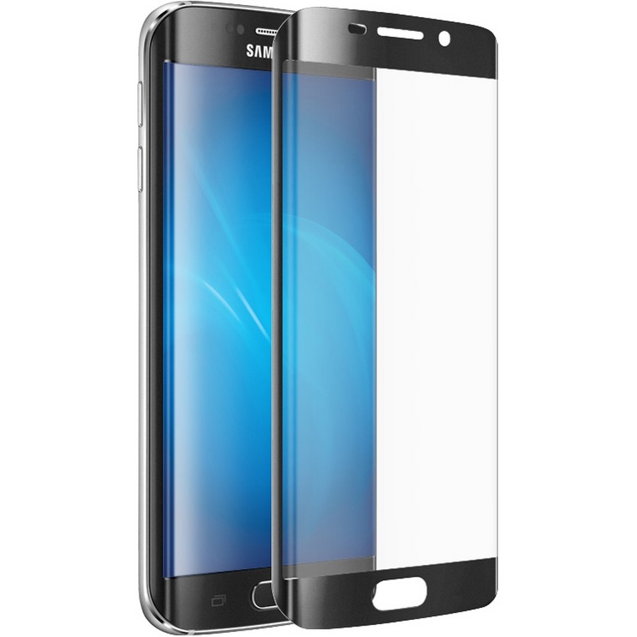 Защитное стекло 3D для SAMSUNG Galaxy S7 EDGE (SM-G935) ударопрочное прозрачное кант чёрный.
