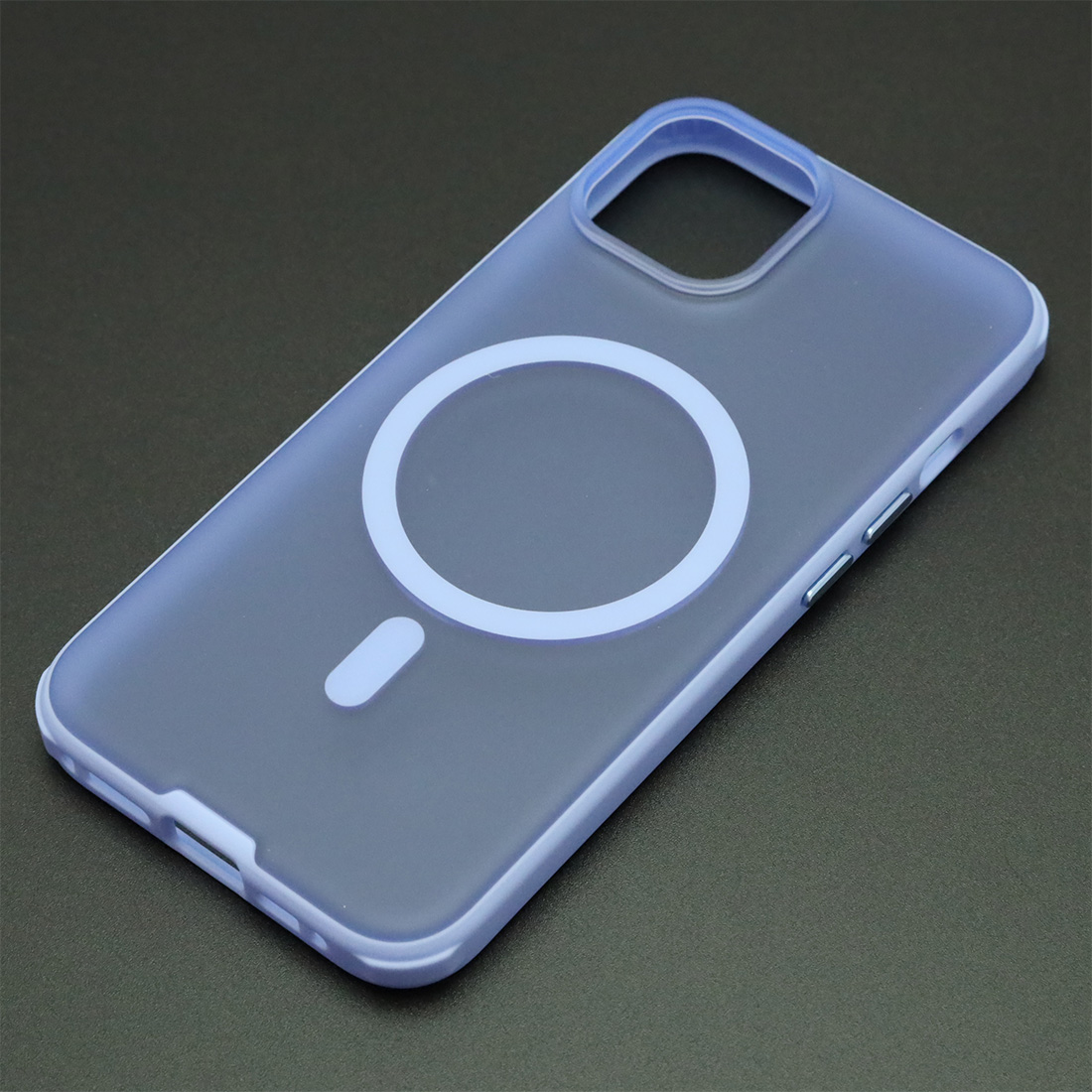 Чехол накладка NEW с поддержкой Magsafe для APPLE iPhone 14, матовый, силикон, пластик, цвет прозрачно сиреневый