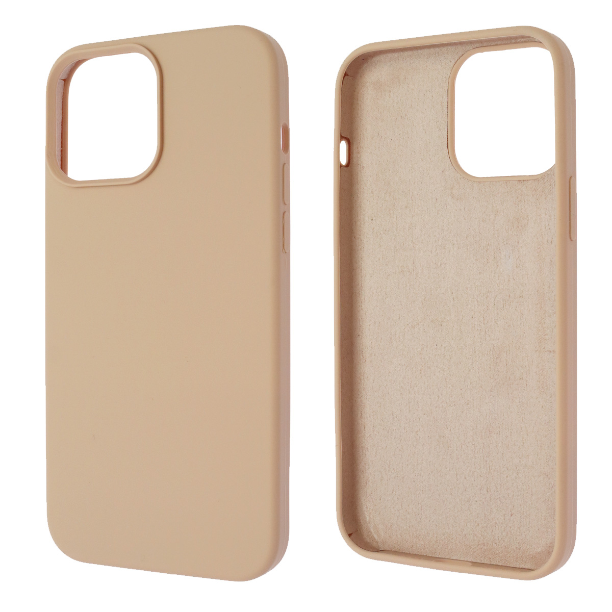 Чехол накладка Silicon Case для APPLE iPhone 13 Pro Max (6.7), силикон, бархат, цвет розовый песок
