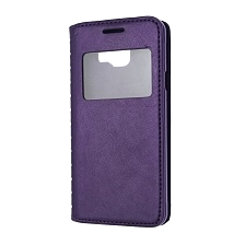 Чехол книжка для SAMSUNG Galaxy A3 2016 (SM-A310), экокожа, цвет фиолетовый.