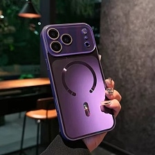 Чехол накладка BEXFLOVE для APPLE iPhone 17 Pro MAX, Magsafe, защита камер, пластик, силикон, цвет пурпурный