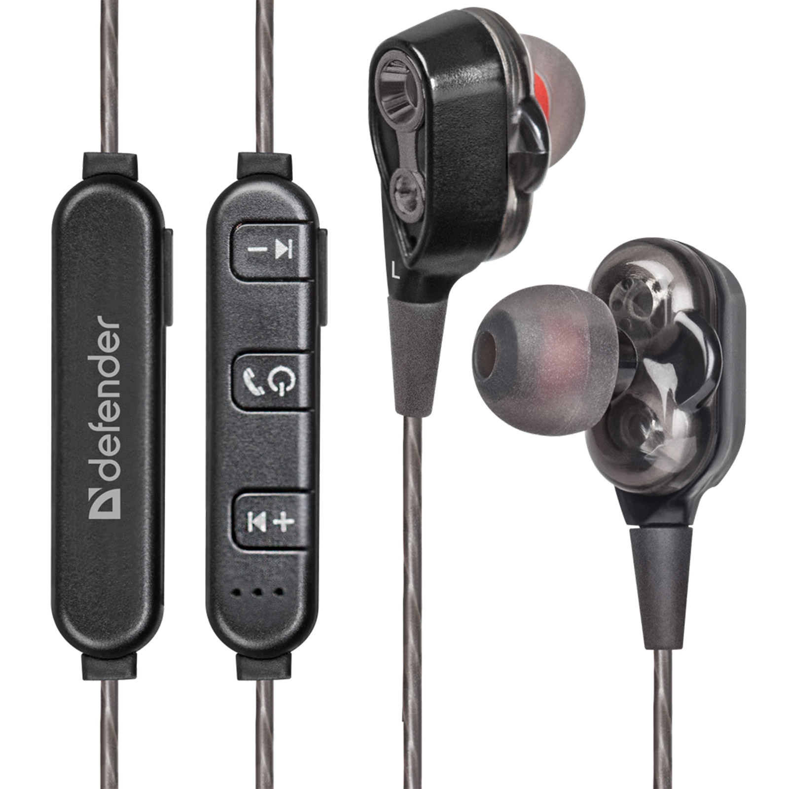 Гарнитура (наушники с микрофоном) беспроводная, DEFENDER FreeMotion B640, 2 динамика, Bluetooth, цвет черный (распродажа -50%)