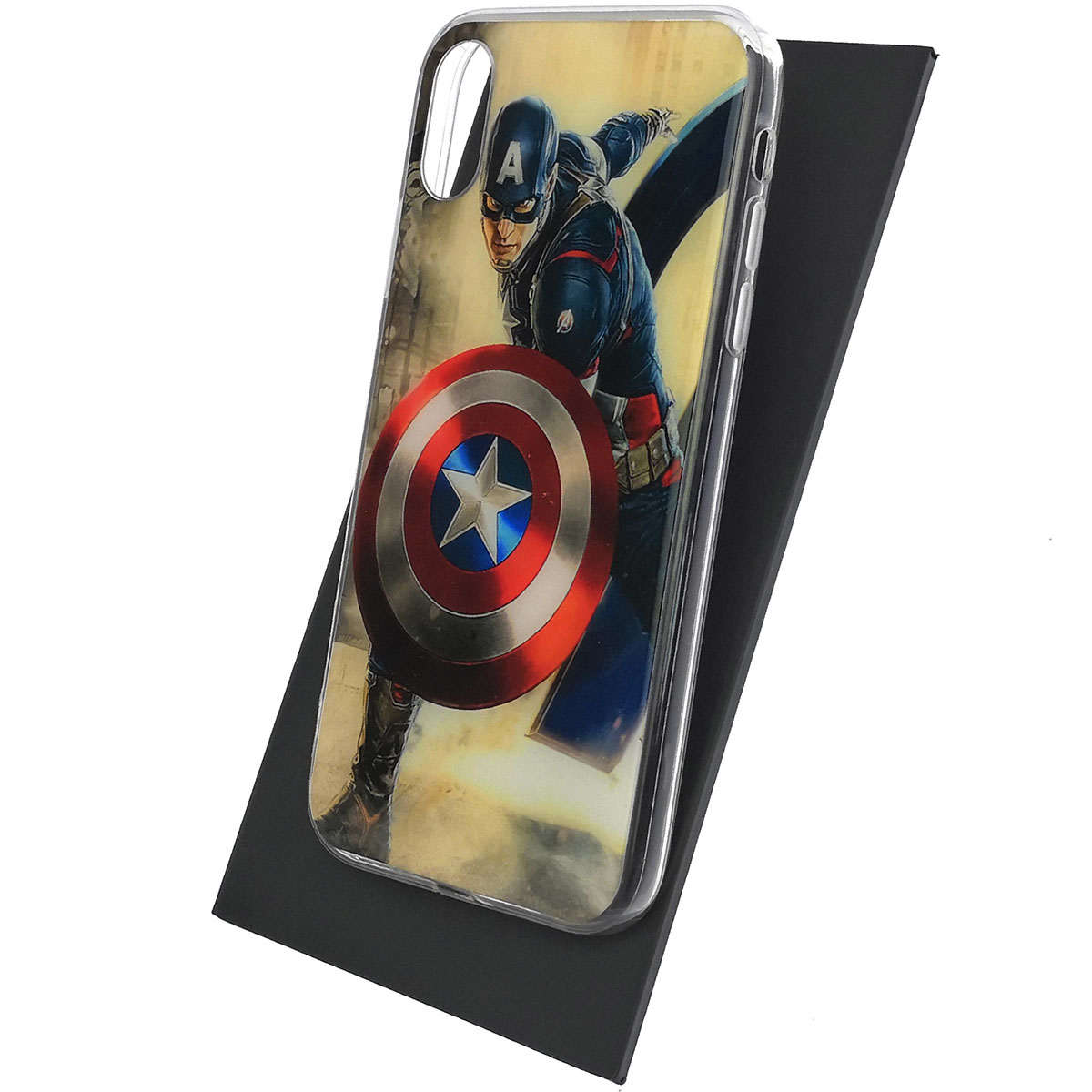 Чехол накладка для APPLE iPhone XR, силикон, глянцевый, рисунок Капитан Америка