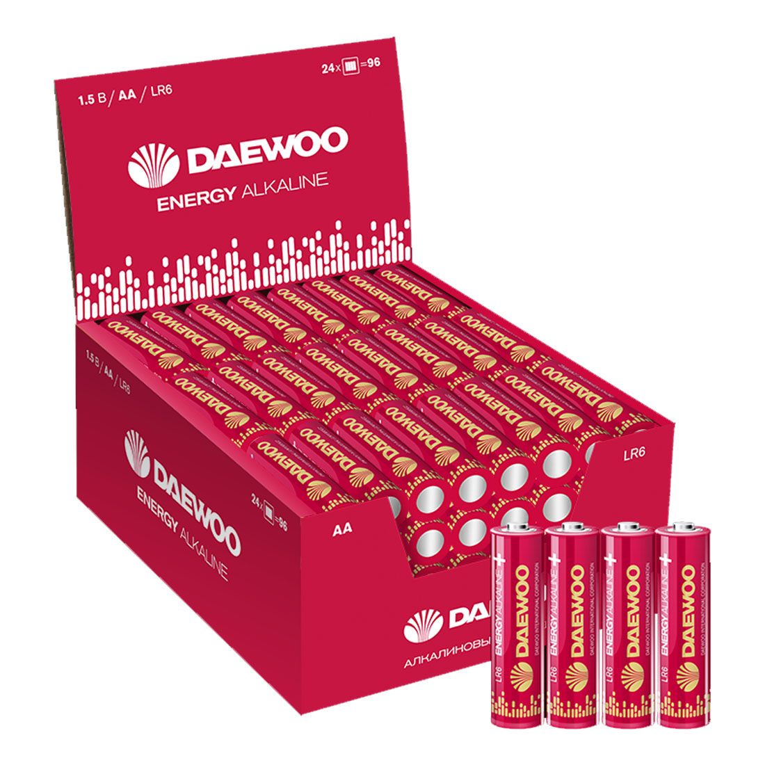 Батарейка DAEWOO ENERGY LR6 AA Shrink 4 Alkaline 1.5V