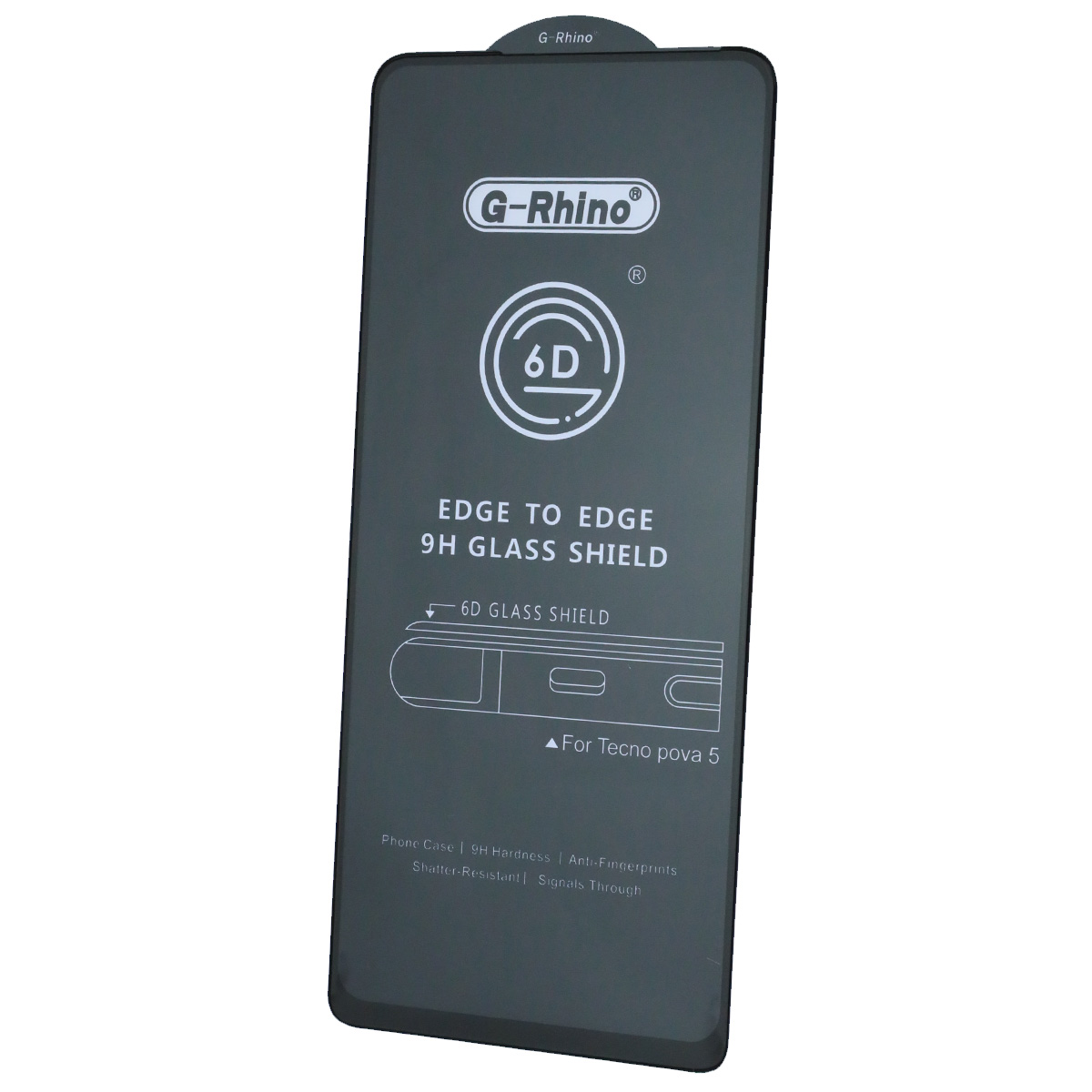 Защитное стекло 6D G-Rhino для TECNO POVA 5, TECNO POVA 5 Pro 5G, POVA 6 Neo, TECNO Spak 20 Pro, TECNO Spark 30, цвет окантовки черный
