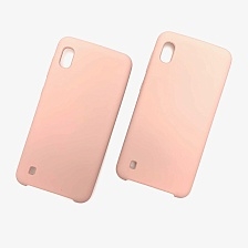 Чехол накладка Silicon Cover для SAMSUNG Galaxy A10 (SM-A105), силикон, бархат, цвет белый навахо.