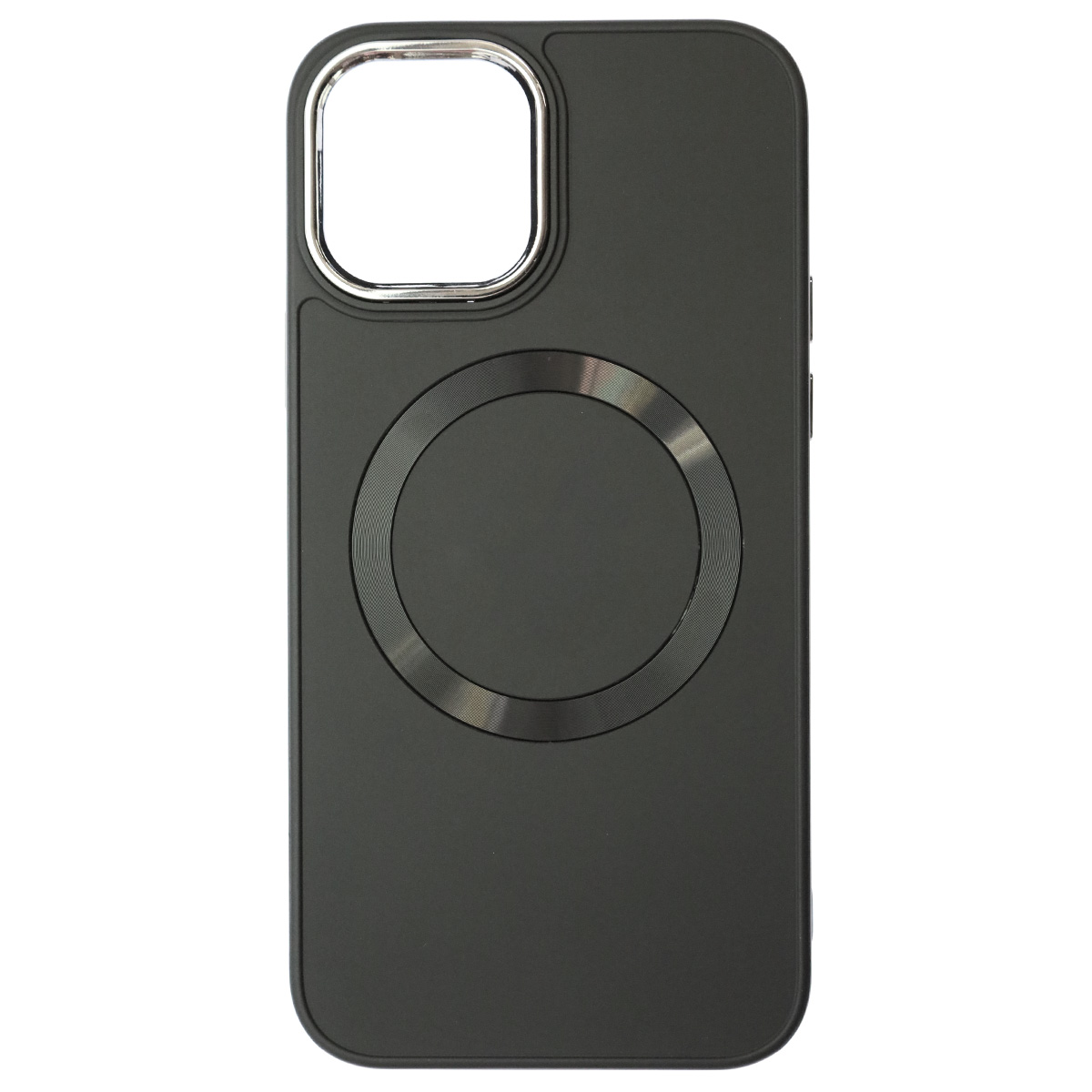 Чехол накладка с поддержкой MagSafe для APPLE iPhone 12, iPhone 12 Pro, силикон, пластик, цвет черный