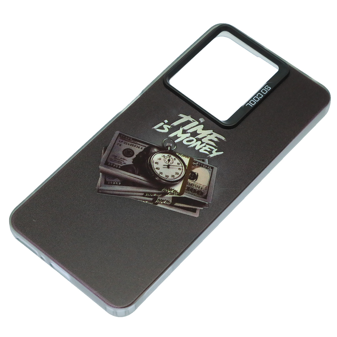 Чехол накладка для XIAOMI Redmi Note 13 4G, защита камеры, силикон, рисунок TIME IS MONEY