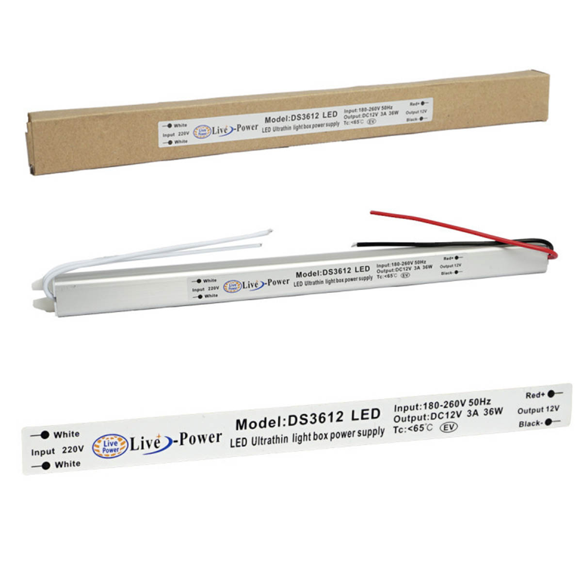 Блок питания LIVE POWER DS3612LED для светодиодной ленты 12V-3A, 36W