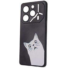 Чехол накладка для TECNO Pova 6, TECNO Pova 6 Pro 5G, защита камеры, рисунок Кот