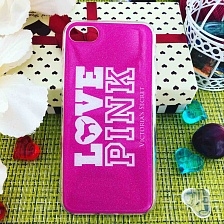 Чехол накладка для APPLE iPhone 7, 8, силикон, рисунок LOVE PINK Victorias SECRET.