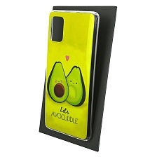 Чехол накладка Vinil для SAMSUNG Galaxy A51 (SM-A515), силикон, рисунок Avocuddle lets, цвет желтый