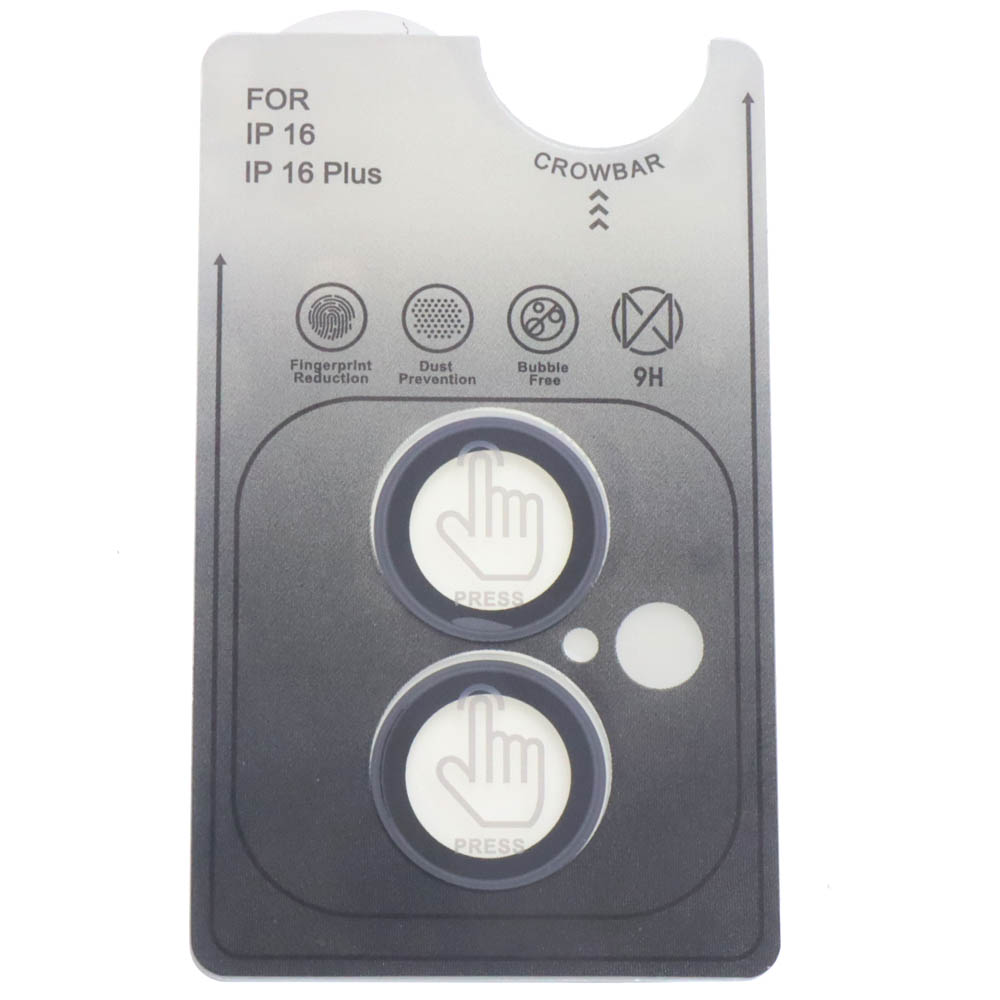 Защитное стекло LENS SHIELD для камеры APPLE iPhone 16, iPhone 16 Plus, комплект из 2 штук, цвет окантовки черный