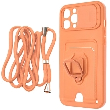 Чехол накладка MULTI FUNCTION 4 в 1 для APPLE iPhone 12 Pro MAX (6.7), цвет персиковый