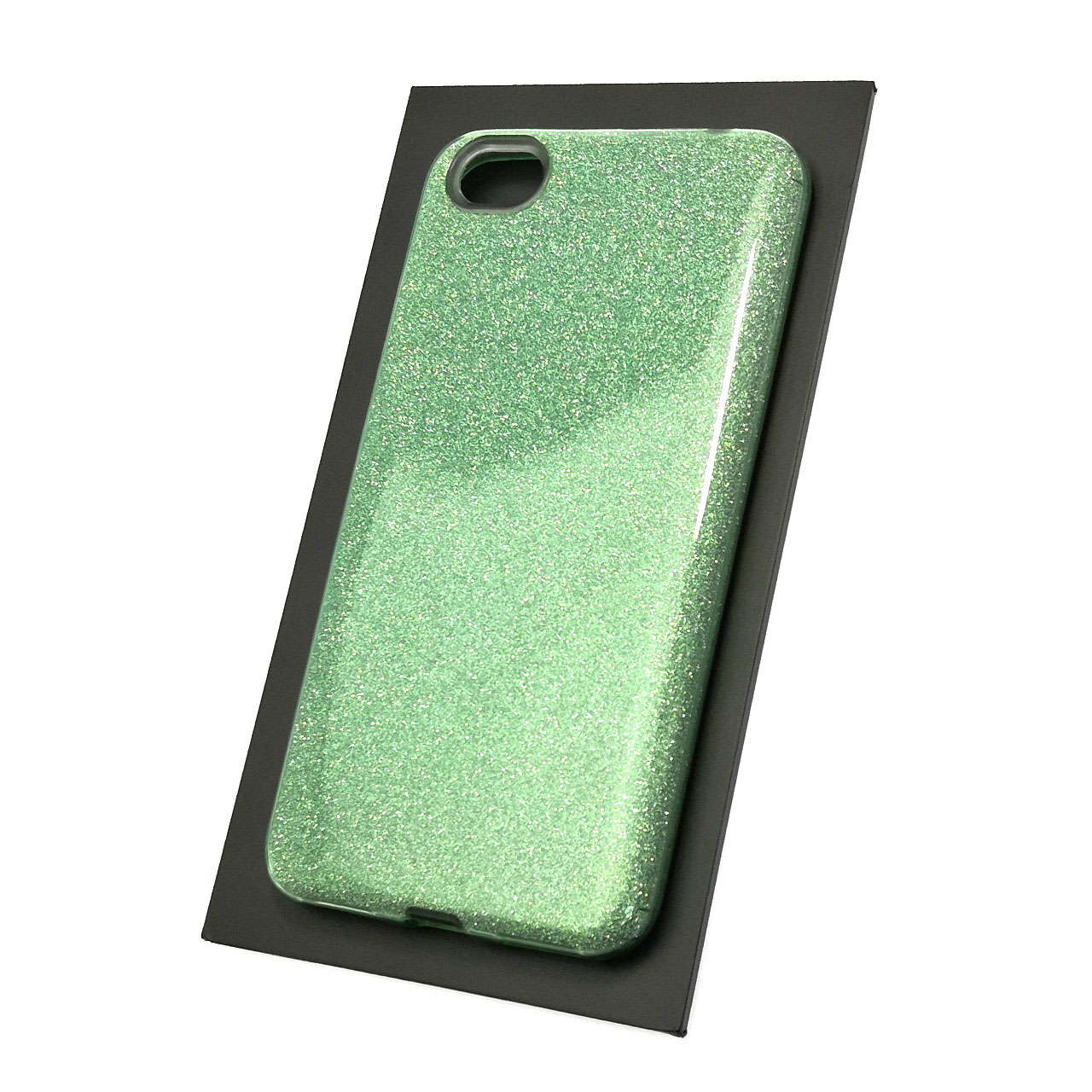 Чехол накладка Shine для XIAOMI Redmi Note 5A 16GB, силикон, блестки, цвет зеленый