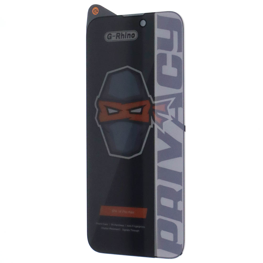 Защитное стекло Антишпион G-Rhino для APPLE iPhone 14 Pro Max (6.7"), цвет окантовки черный