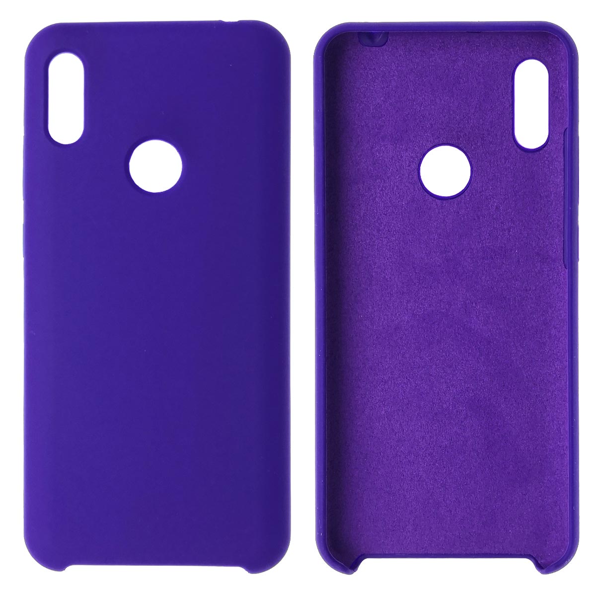 Чехол накладка Silicon Cover для HUAWEI Honor 8A, Y6 2019, силикон, бархат, цвет фиолетовый