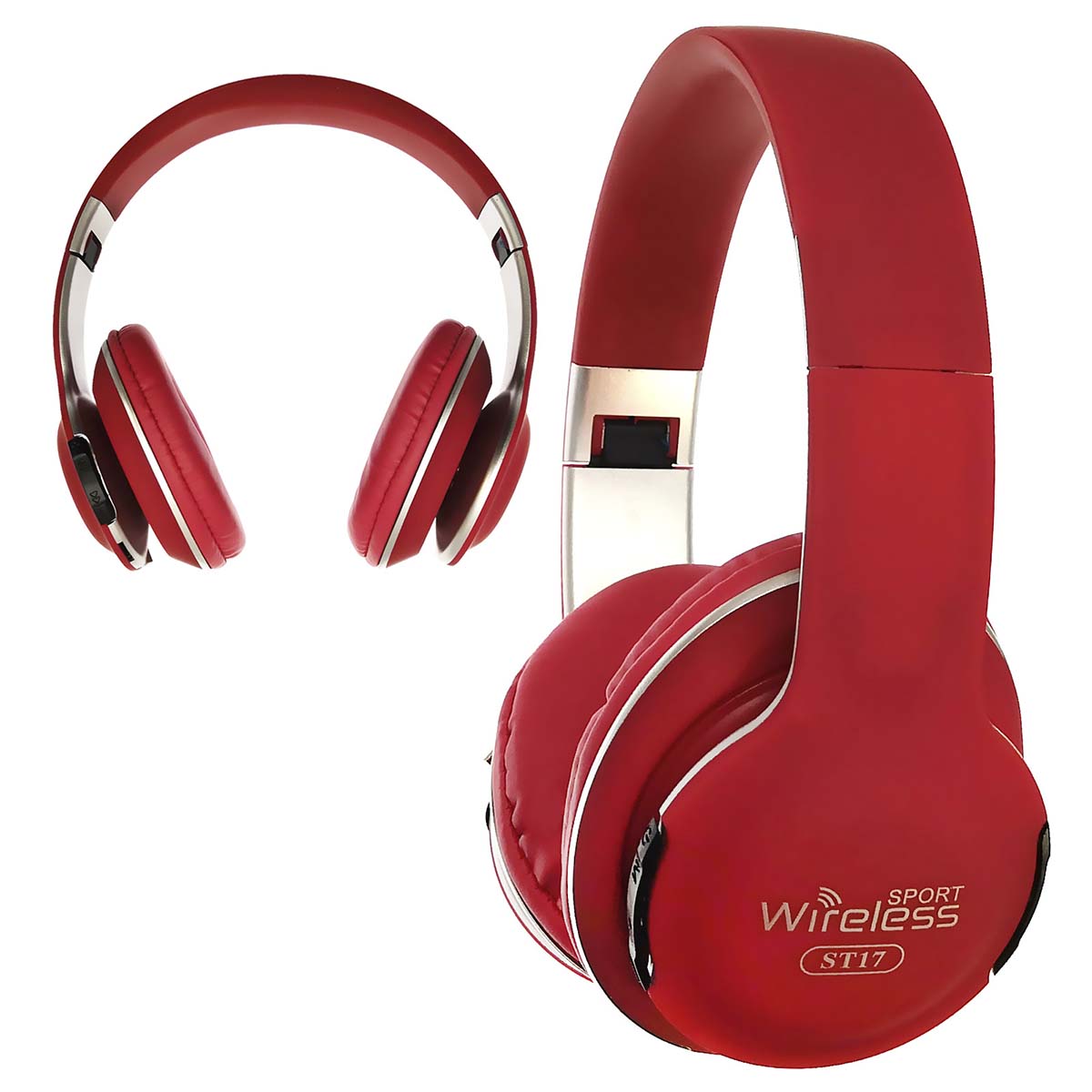 Гарнитура (наушники с микрофоном) беспроводная, полноразмерная, ST17 4.2+ERD Wireless, цвет красный.