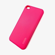 Чехол накладка для XIAOMI REDMI GO, силикон, полоски, цвет малиновый.