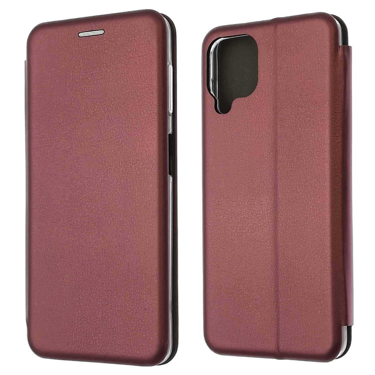 Чехол книжка STYLISH для SAMSUNG Galaxy A22 4G (SM-A225F), M22 (SM-M225F), M32 (SM-M325F), экокожа, визитница, цвет бордовый
