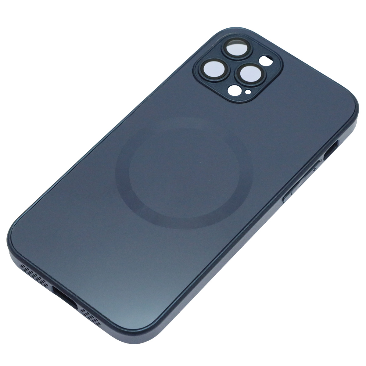 Чехол накладка с поддержкой MagSafe для APPLE iPhone 12 Pro (6.1"), защита камеры, силикон, пластик, цвет темно синий