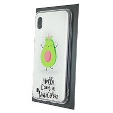 Чехол накладка для SAMSUNG Galaxy A10 (SM-A105), M10 (SM-M105), силикон, рисунок Hello, I'am a Unicorn