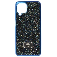 Чехол накладка Queen для SAMSUNG Galaxy A22 4G (SM-A225F), M22 (SM-M225F), M32 (SM-M325F), силикон, стразы, цвет синий Чехол накладка Queen для SAMSUNG Galaxy A22 4G (SM-A225F), M22 (SM-M225F), M32 (SM-M325F), силикон, стразы, цвет синий