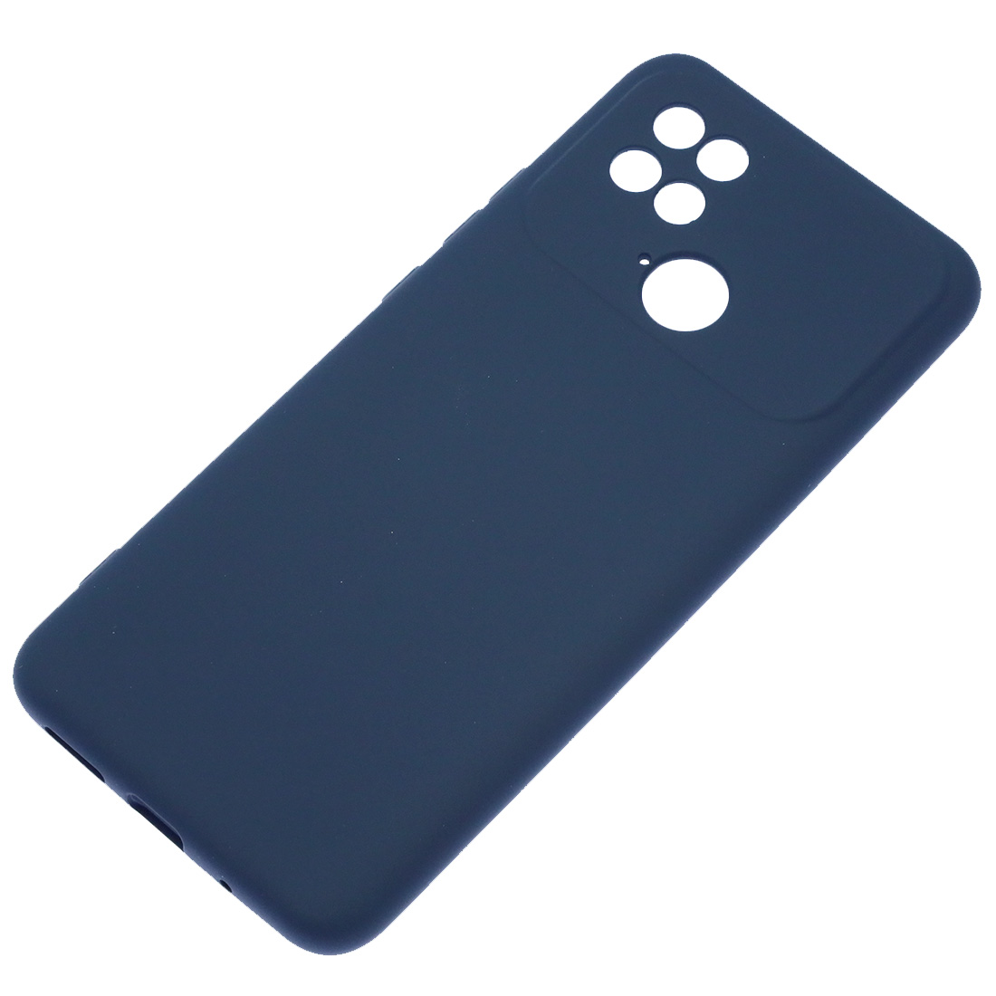 Чехол накладка Silicon Cover для XIAOMI Redmi 10C, XIAOMI POCO C40, защита камеры, силикон, бархат, цвет темно синий