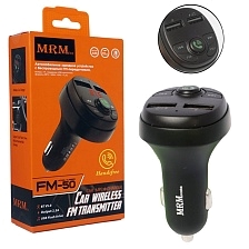 FM модулятор FM50, дисплей, 2 USB, Bluetooth 5.0, цвет черный