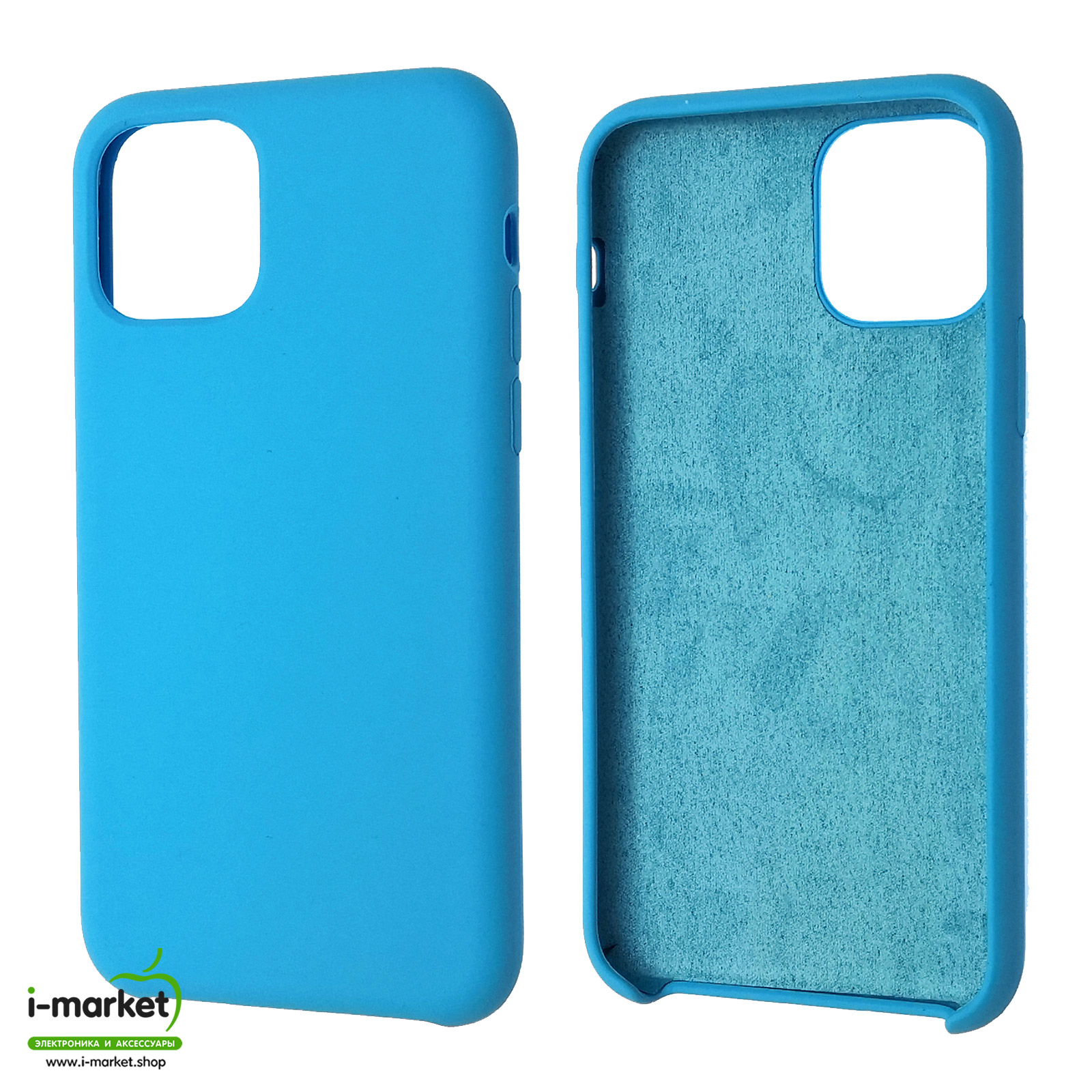 Чехол накладка Silicon Case для APPLE iPhone 11 Pro 2019, силикон, бархат, цвет голубой