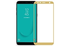 Защитное стекло "5D" GLASS FULL GLUE для SAMSUNG Galaxy J4 Plus 2018 (SM-J415), цвет канта золото.