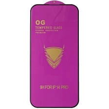 Защитное стекло 9H OG для APPLE iPhone 14 Pro (6.1"), цвет окантовки черный Защитное стекло 9H OG для APPLE iPhone 14 Pro (6.1"), цвет окантовки черный