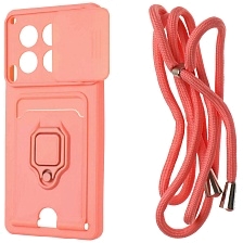 Чехол накладка MULTI FUNCTION 4 в 1 для TECNO Camon 30 4G, цвет розовый