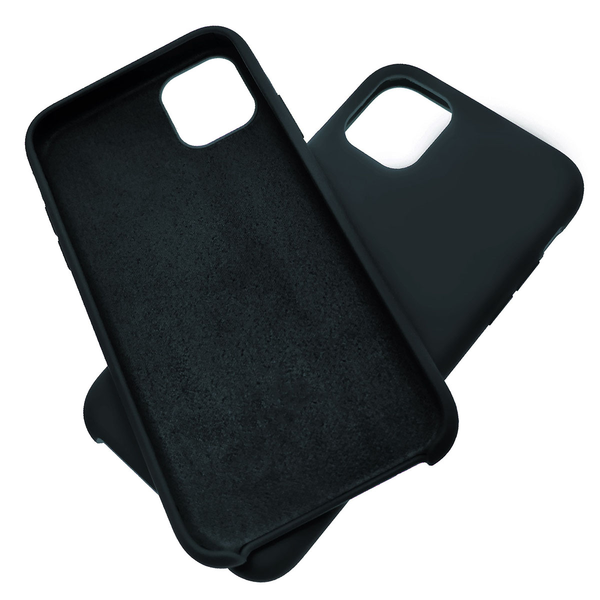 Чехол накладка Silicon Case для APPLE iPhone 11 Pro MAX 2019, силикон, бархат, цвет платиново серый.