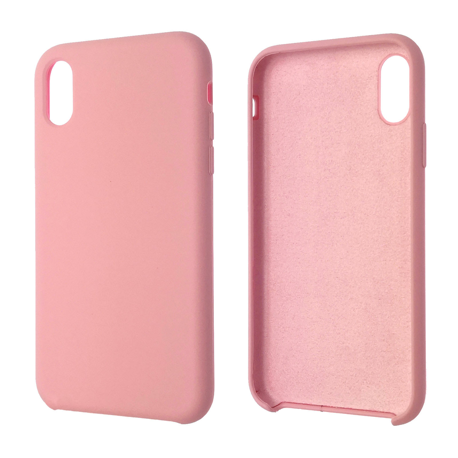 Чехол накладка Silicon Case для APPLE iPhone XR, силикон, бархат, цвет розовый.
