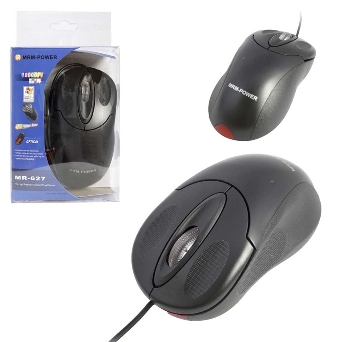Мышь проводная MRM MR-627, USB, 1000 dpi, цвет черный