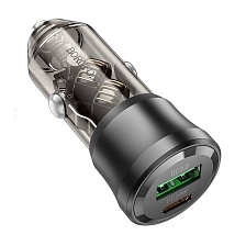 АЗУ (Автомобильное зарядное устройство) BOROFONE BZ25 Journey, PD20W, QC3.0 18W, 1 USB Type C, 1 USB, цвет черный