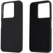 Чехол накладка для XIAOMI Redmi 13, POCO M6, силикон, пластик, текстура кожи, бархат, цвет черный Чехол накладка для XIAOMI Redmi 13, POCO M6, силикон, пластик, текстура кожи, бархат, цвет черный